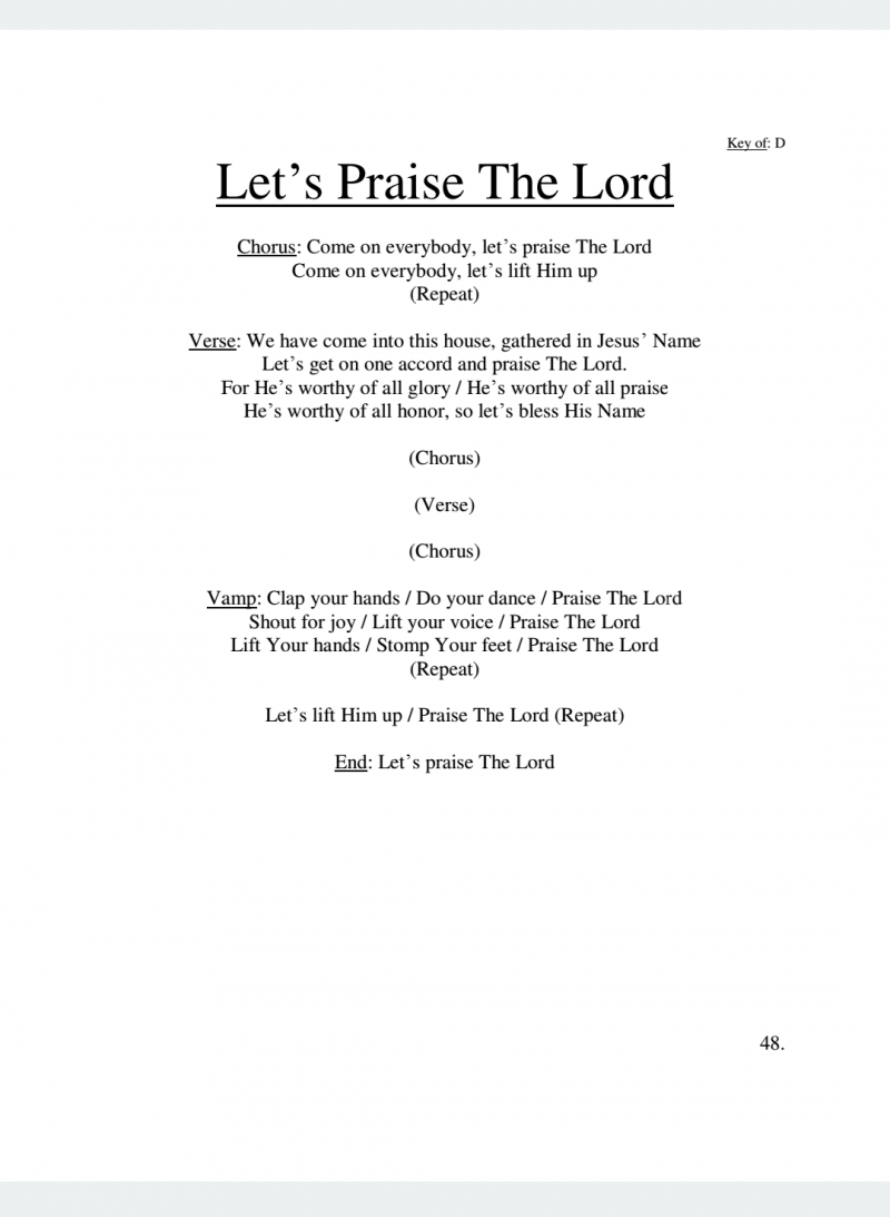 Let's Praise The Lord Lyrics
