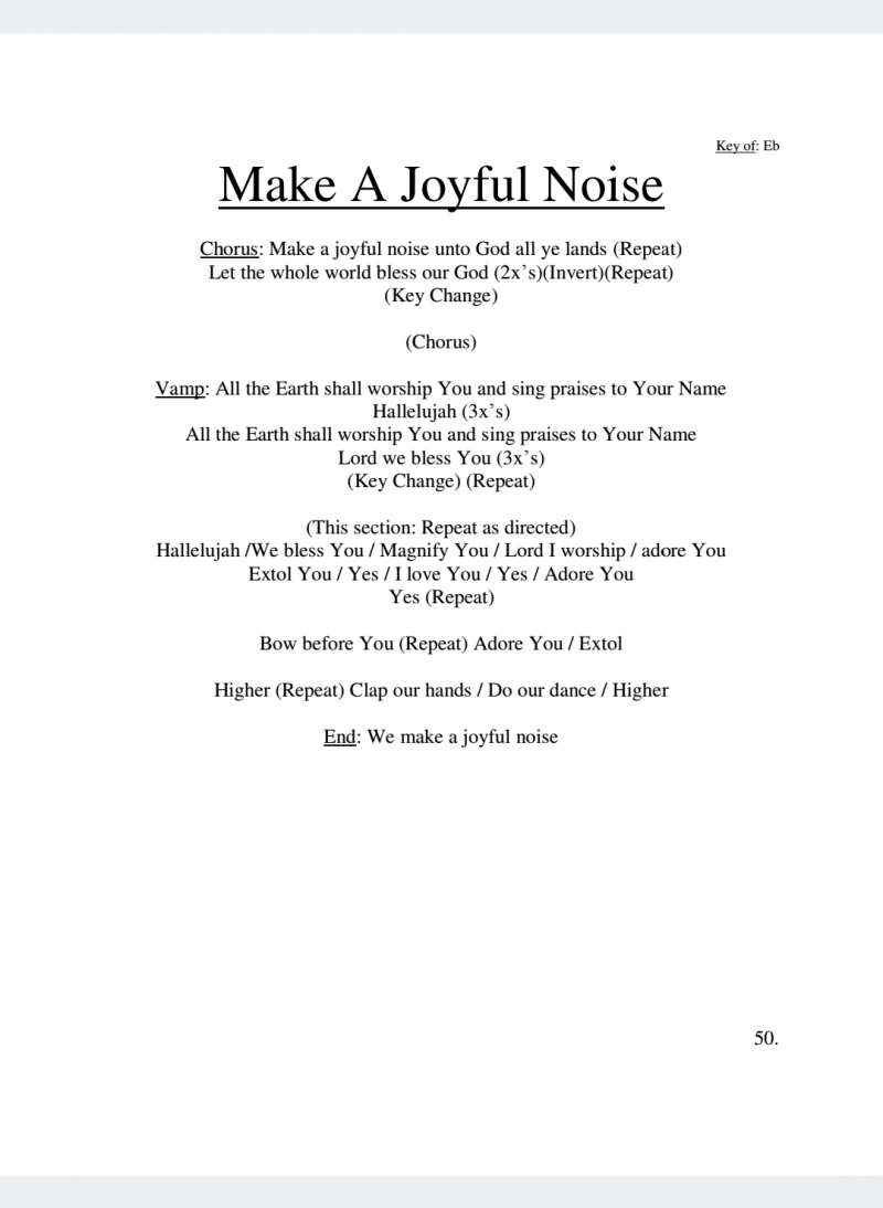 Make a Joyful Noise Lyrics